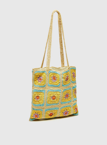 Embroidered Hand Bag with Double Handle-Bags-image-1