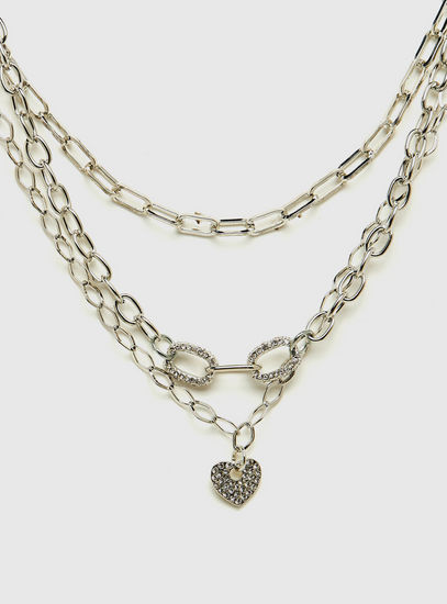 Layered Chunky Chain Necklace with Lobster Clasp Closure-Necklaces & Pendants-image-0