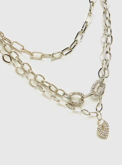 Layered Chunky Chain Necklace with Lobster Clasp Closure-Necklaces & Pendants-image-1