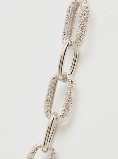 Textured Chainlink Necklace with Lobster Clasp Closure