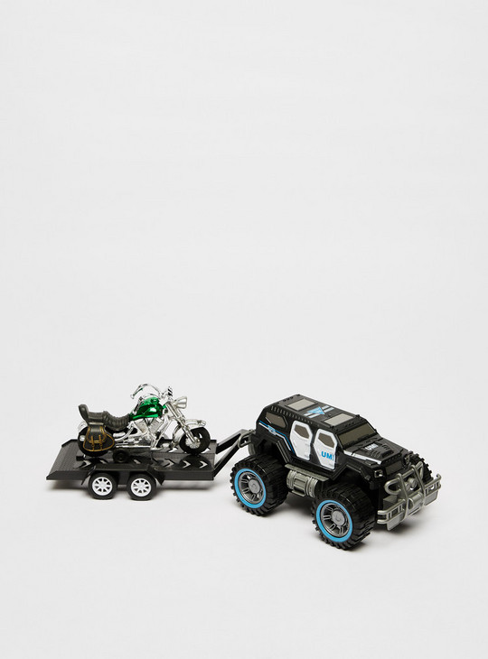 Friction Toy Car with Motorcycle