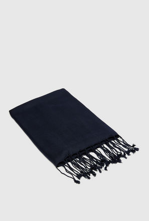 Solid Scarf with Fringe Detail
