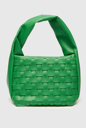 Weave Texture Handbag with Handle and Zip Closure