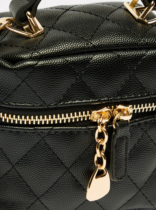 Quilted Crossbody Bag with Zip Closure