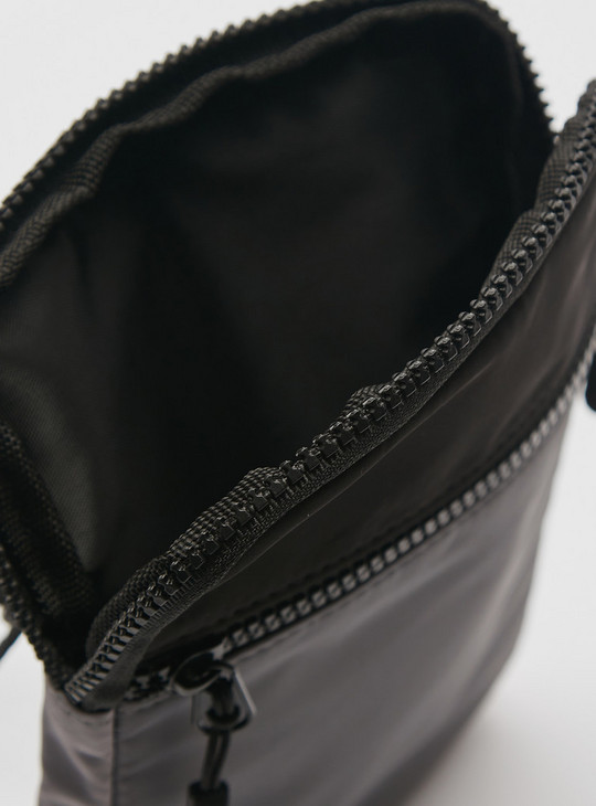 Colourblock Crossbody Bag with Detachable Strap and Zip Closure