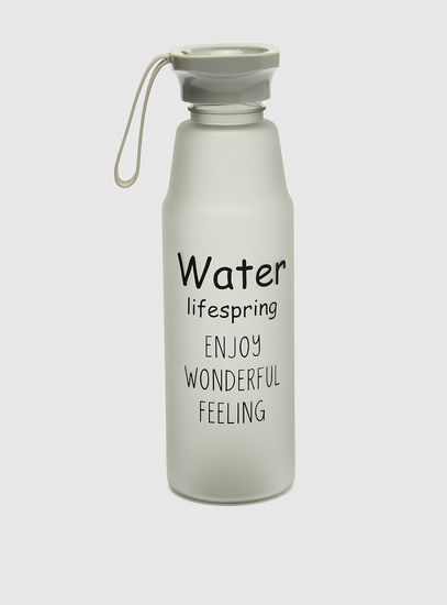 Typographic Print Water Bottle with Screw Lid - 750 ml