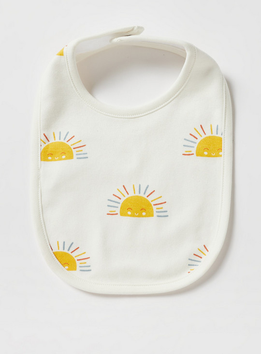 Set of 3 - Printed Bib with Snap Button Closure
