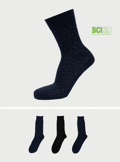 Set of 3 - Assorted BCI Cotton Crew Length Socks