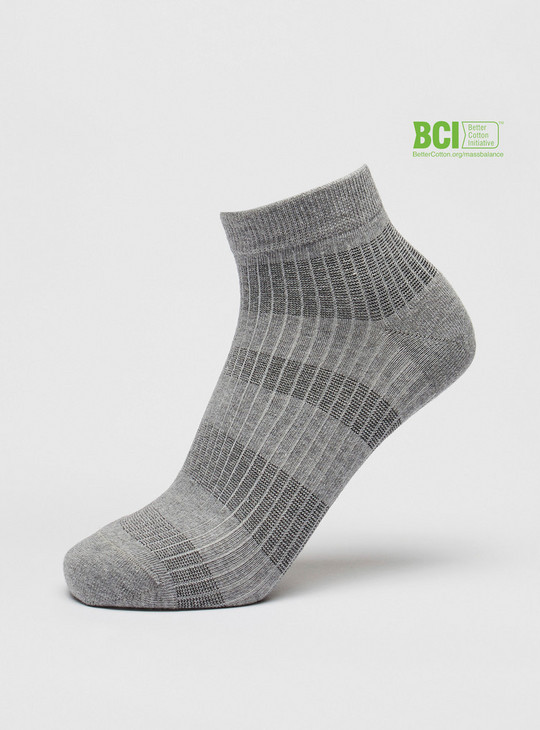 Set of 3 - Printed BCI Cotton Ankle Length Socks
