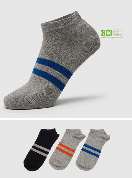 Set of 3 - Printed BCI Cotton Ankle Length Socks