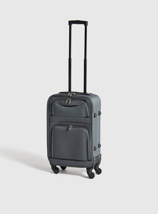 Solid Soft Suitcase with Retractable Handle and Wheels - 37x21x60 cms