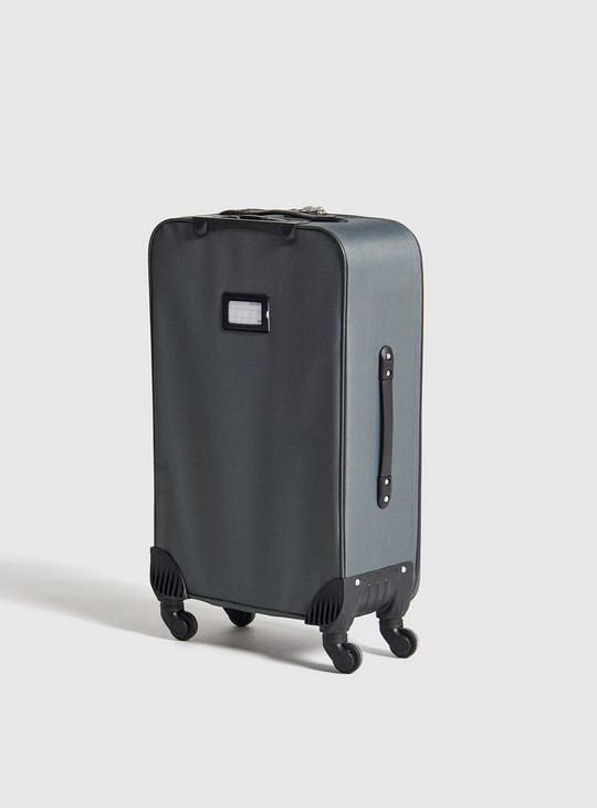 Solid Soft Suitcase with Retractable Handle and Wheels - 47x26x80 cms