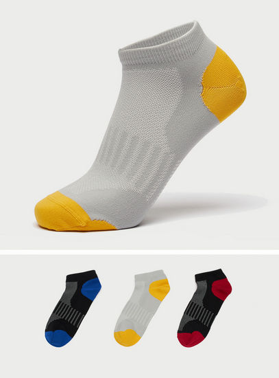 Set of 3 - Printed Ankle Length Socks with Elasticated Hem