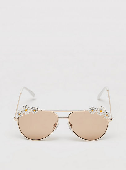 Floral Accented Sunglasses with Nose Pads