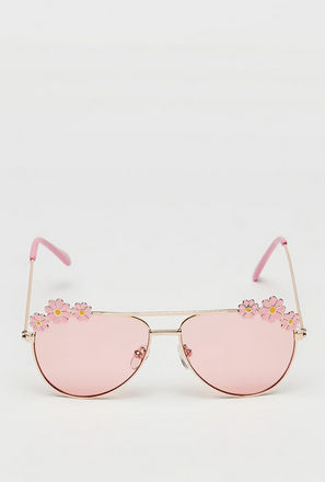 Floral Accented Sunglasses with Nose Pads