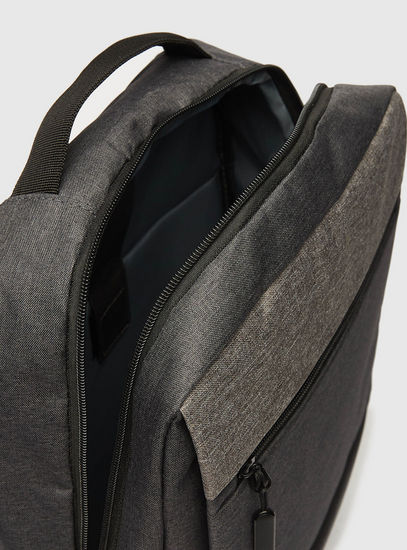 Solid Laptop Bag with Adjustable Straps and Zip Closure - 43x32x12 cms