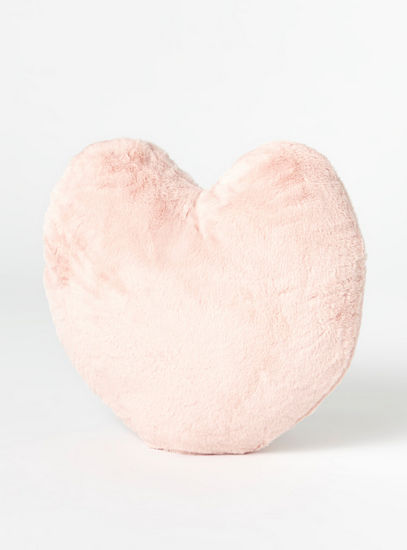 Heart Shaped Plush Filled Cushion - 50x44x5 cms