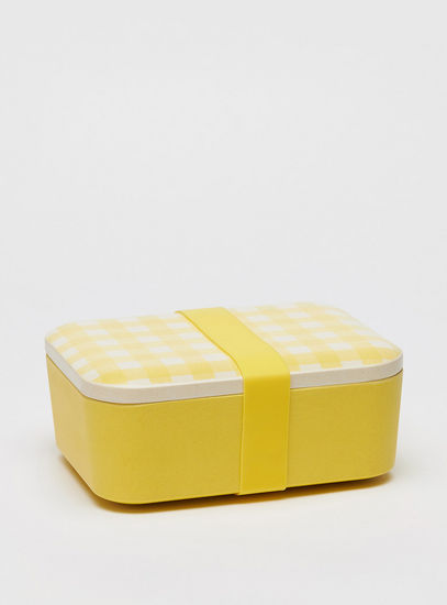 صندوق غداء بينتو كاروهات بشريط مطاطي وغطاء-سلال-image-0