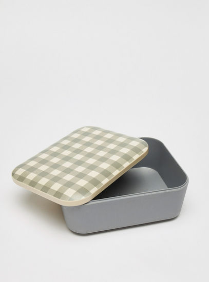 صندوق غداء بينتو كاروهات بشريط مطاطي وغطاء-سلال-image-1