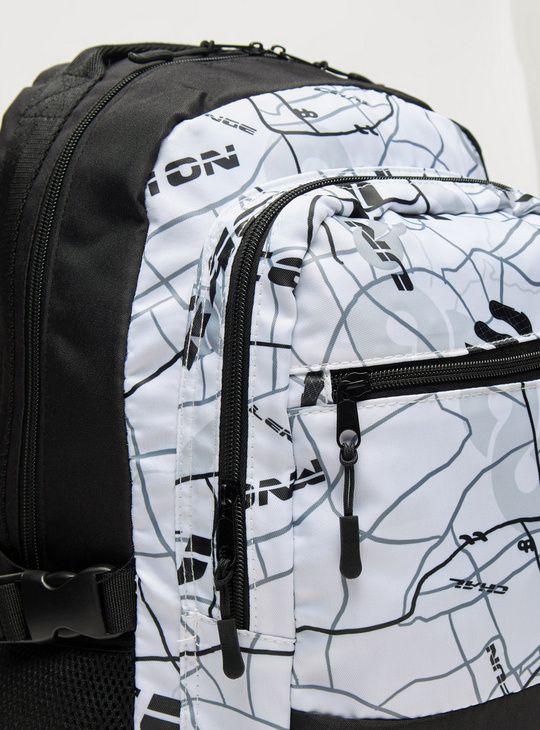 Printed Backpack with Zip Closure - 45.5x32x14 cms