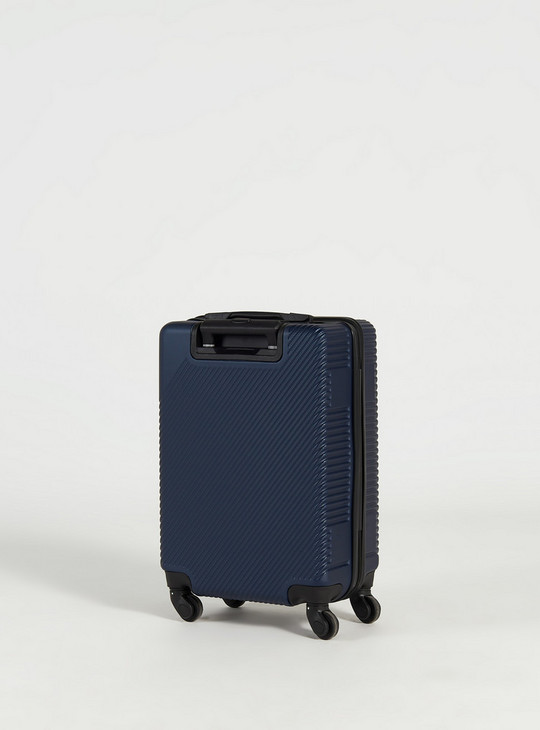 Textured Hard Suitcase with Retractable Handle and Wheels - 37x22x50 cms