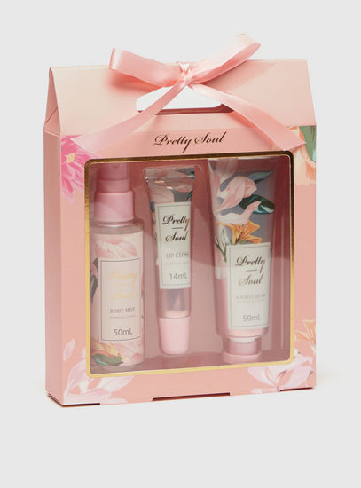 Pretty Soul 3-Piece Body Mist with Lip Gloss and Hand Cream Gift Set