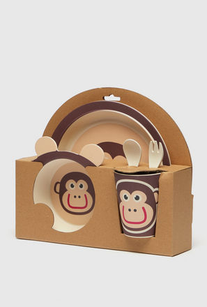 Monkey Print 5-Piece Tableware Set