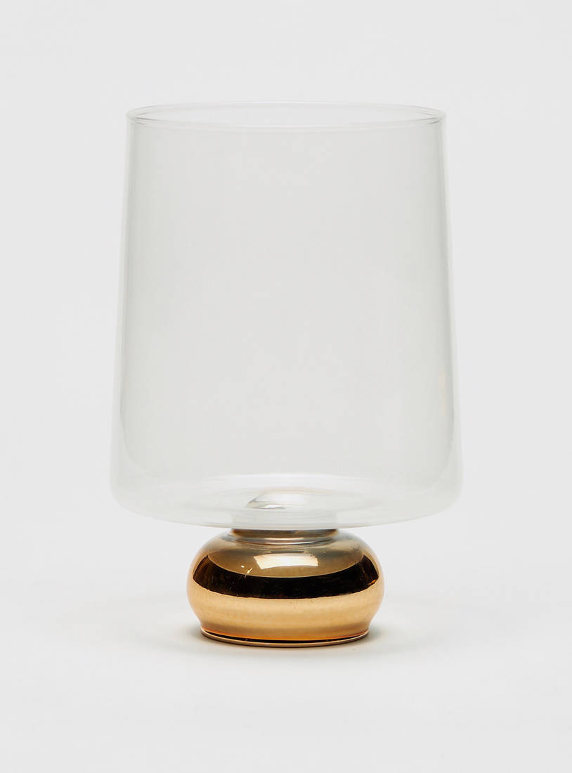 Cylindrical Glass Candleholder with Elevated Base-Candle Holders-image-0