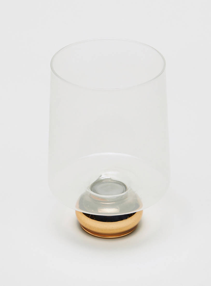 Cylindrical Glass Candleholder with Elevated Base-Candle Holders-image-1
