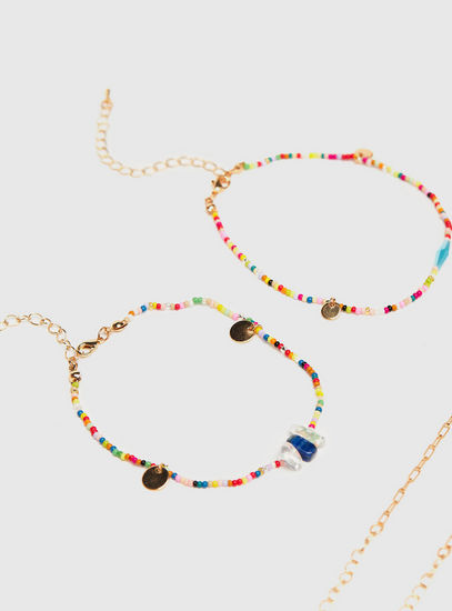 Set of 4 - Assorted Anklet with Lobster Clasp Closure