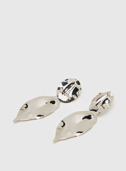 Metallic Dangler Earrings with Push Back Closure