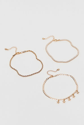 Set of 3 - Assorted Anklet with Lobster Clasp
