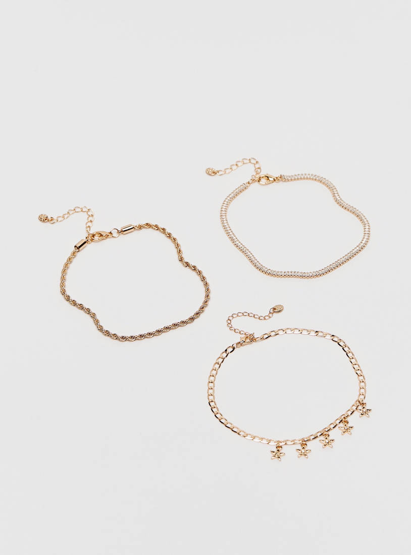 Set of 3 - Assorted Anklet with Lobster Clasp-Anklets-image-0