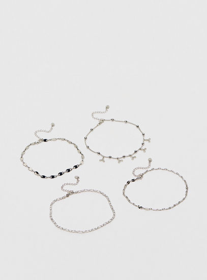 Set of 4 - Assorted Anklet with Lobster Clasp