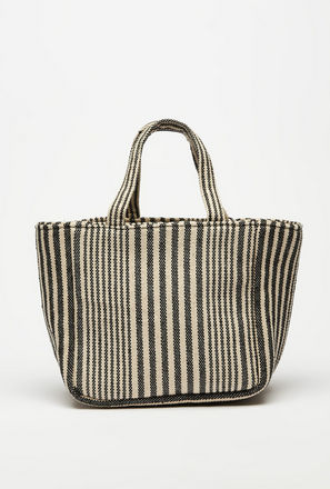 Striped Lunch Bag with Double Handle