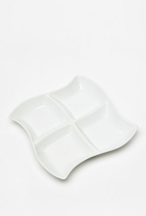 Solid Ceramic 4-Section Serving Tray
