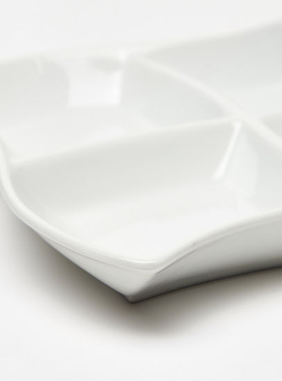 Solid Ceramic 4-Section Serving Tray