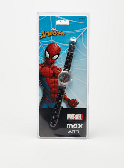 Spider-Man Print Analog Wrist Watch with Pin Buckle Closure-Watches-image-0