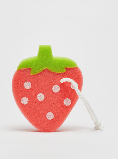 Strawberry Patterned Bath Sponge with Loop Detail-Travel Accessories-image-0