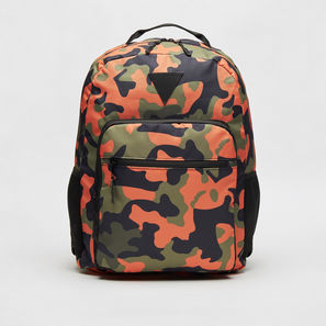 Camouflage Print Backpack with Zip Closure - 45.5x32x14 cms