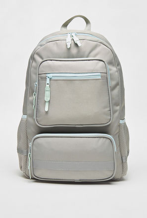 Solid Backpack with Zip Closure