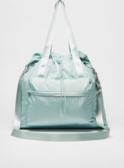 Solid Shoulder Bag with Detachable Strap and Drawstring Closure-Bags-image-0