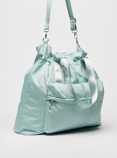 Solid Shoulder Bag with Detachable Strap and Drawstring Closure-Bags-image-1