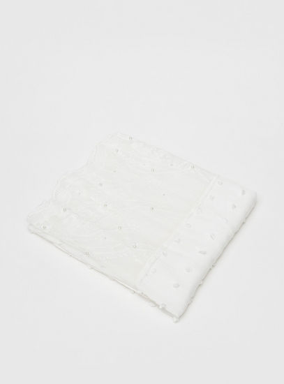 Textured Scarf with Pearl Detail