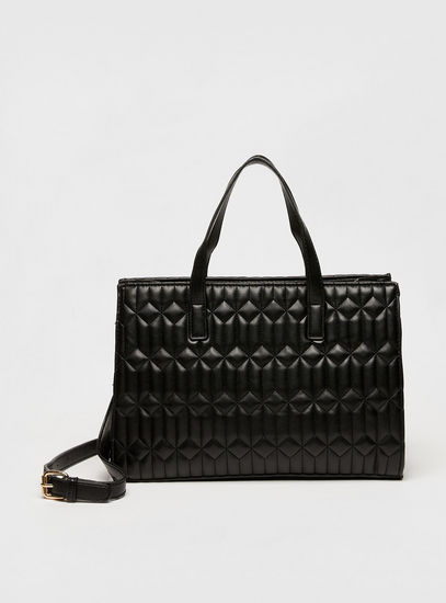 Animal Textured Handbag with Detachable Strap