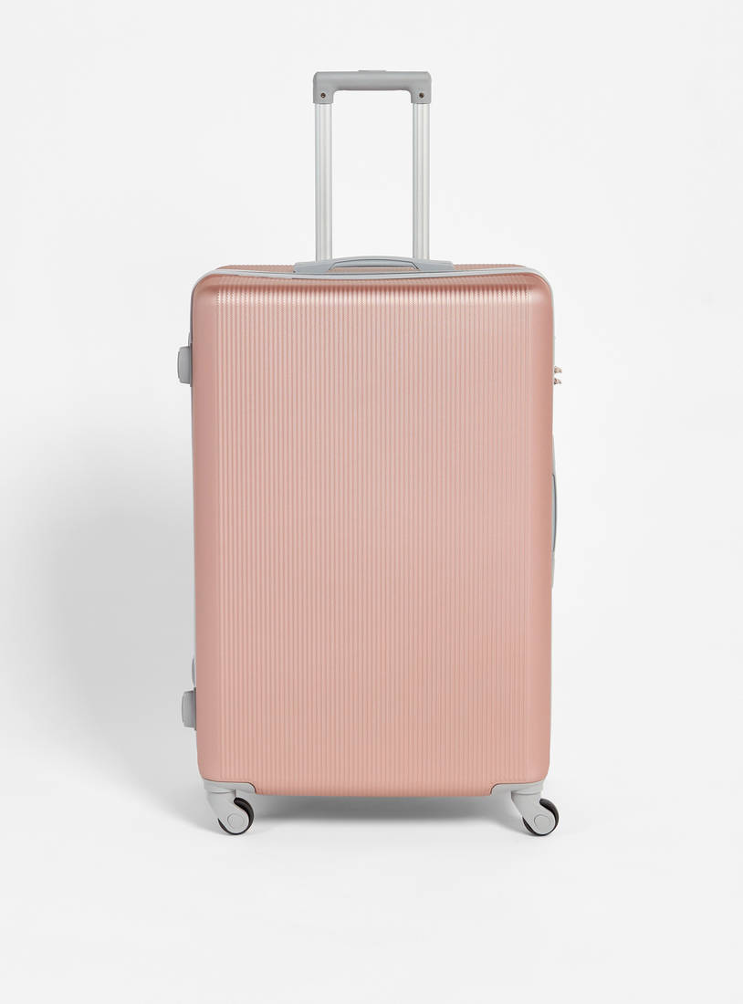 Textured Hardcase Trolley Bag with Retractable Handle - 49x29x70cms-Luggage-image-0