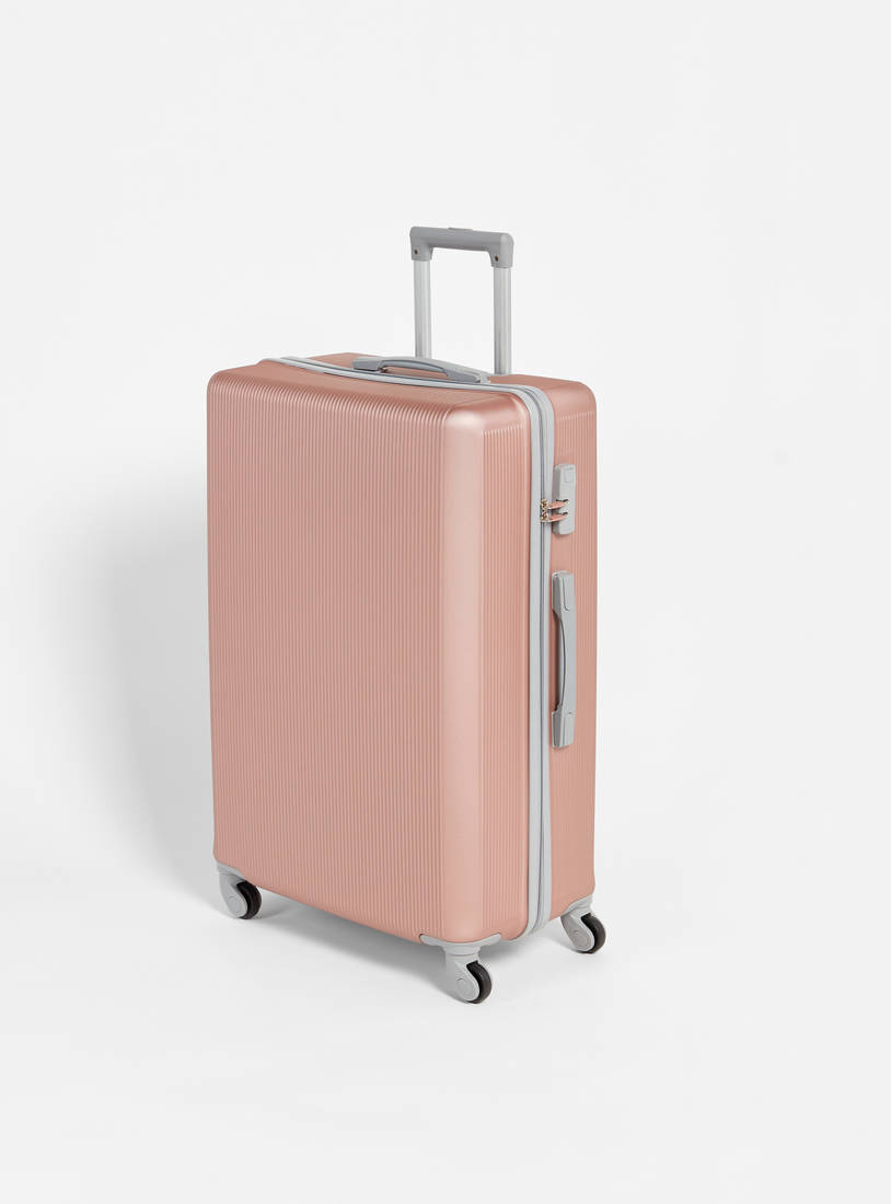 Textured Hardcase Trolley Bag with Retractable Handle - 49x29x70cms-Luggage-image-1