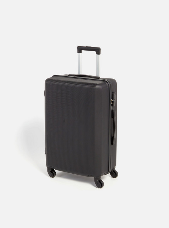 Textured Hardcase Trolley Bag with Retractable Handle - 43x26x60 cms