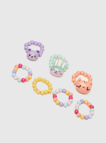 Set of 7 - Assorted Beaded Ring