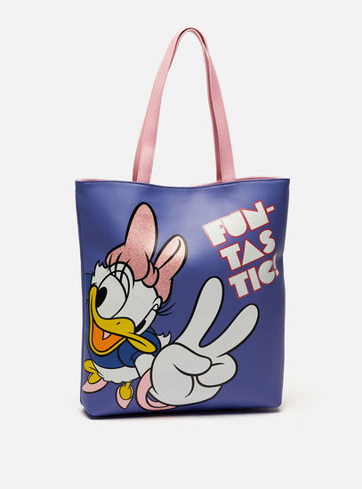 Daisy Duck Print Shopper Bag with Double Handle